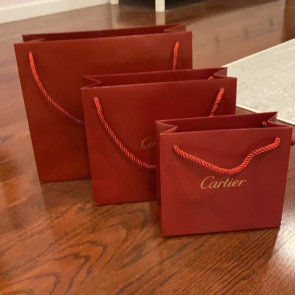 Three Cartier Shopping Bag (S, M, L)